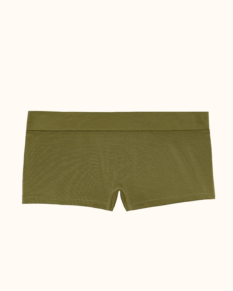 Front of a size LG Form Seamless Shortie in palm-green-stripe by ThirdLove. | dia_product_style_image_id:251350